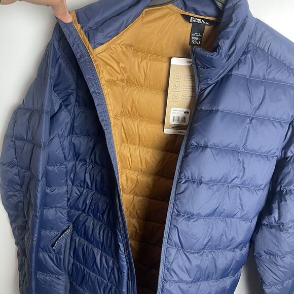 Eddie Bauer Mens Lightweight Water Repellent Packable Jacket 650 Down Blue Small - Picture 14 of 14